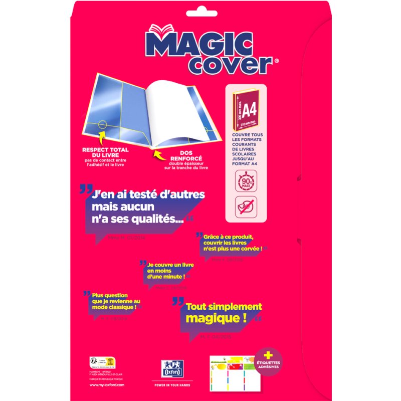 Oxford Magic Cover book covers, transparent, 10 pieces