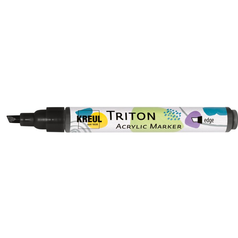 KREUL marqueur acrylique TRITON, blanc, 1-4 mm, pointe biseautée
