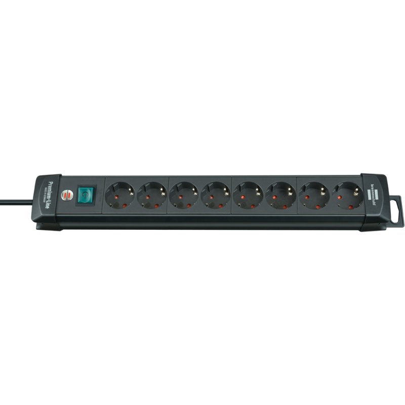Brennenstuhl power strip Premium-Line, 8-way, black/light grey, 3 m cable