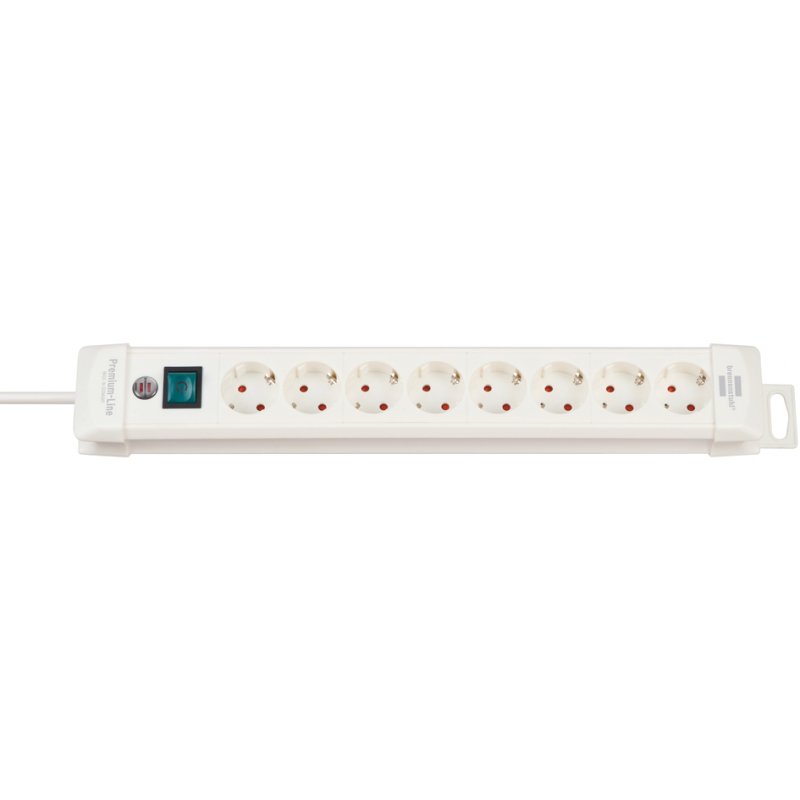 Brennenstuhl power strip Premium-Line, 8-way, black/light grey, 3 m cable