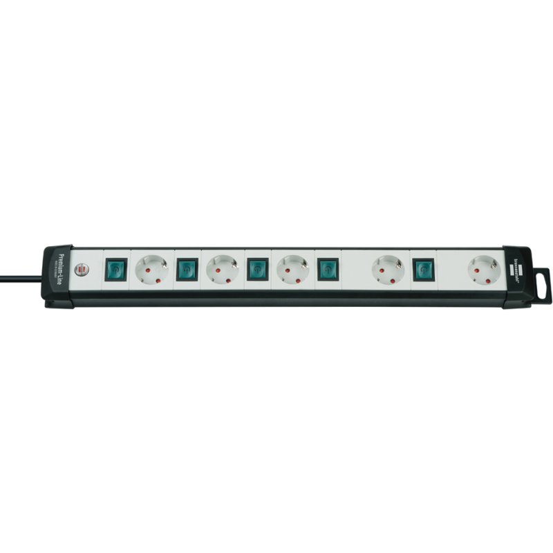 brennenstuhl power strip Premium-Line, 5-way, black/light grey, 3 m cable