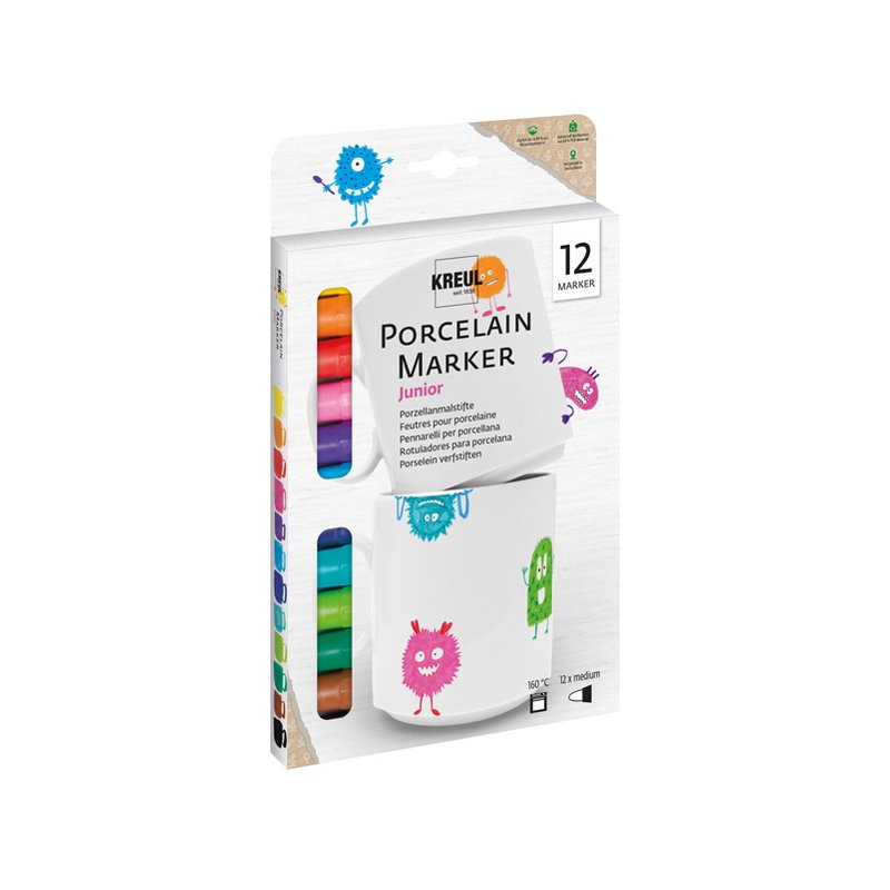 KREUL medium Junior porcelain markers, 1-3 mm, 12 pieces