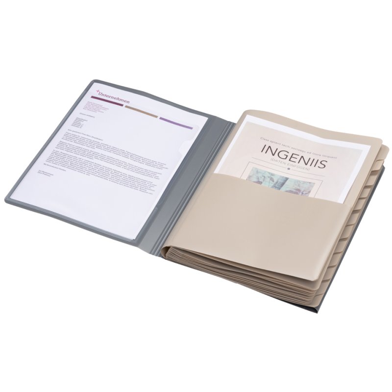 Oxford A4 monthly business folder set, 1–12 months, grey
