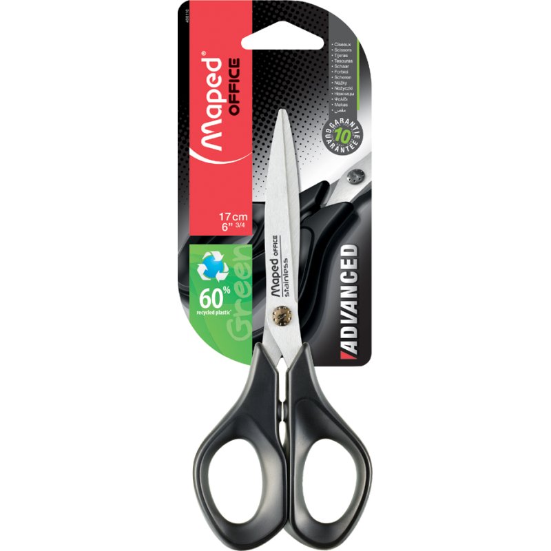 Maped ciseaux Advanced Green, 170 mm, symétrique, acier inoxydable