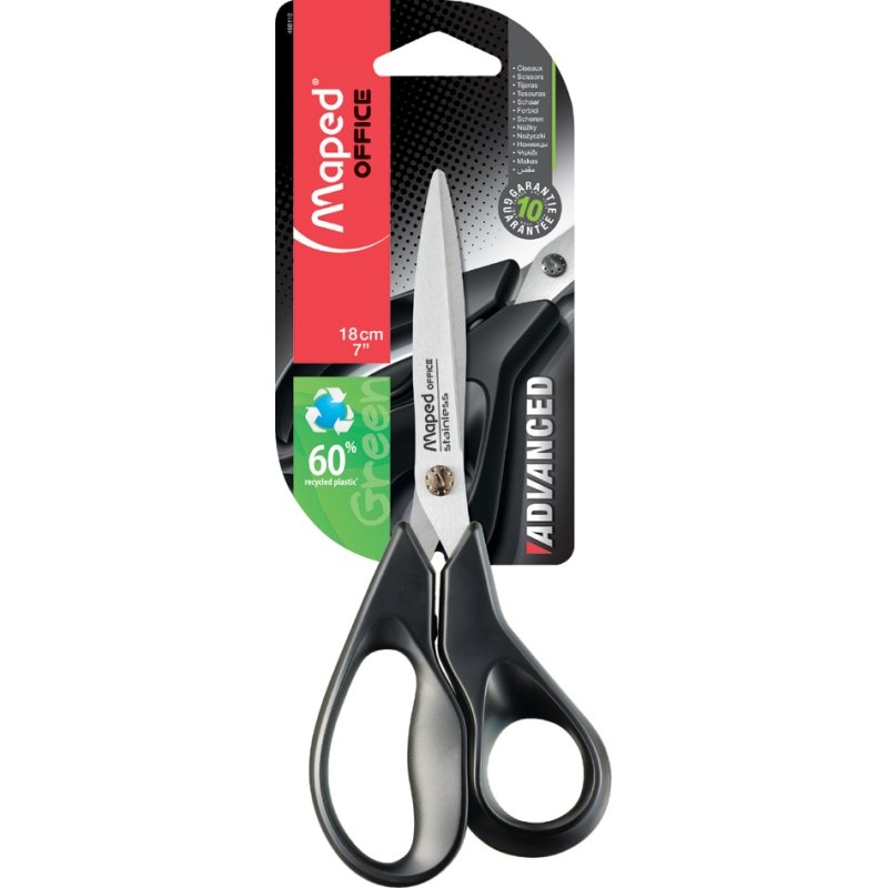Maped ciseaux Advanced Green, 170 mm, symétrique, acier inoxydable