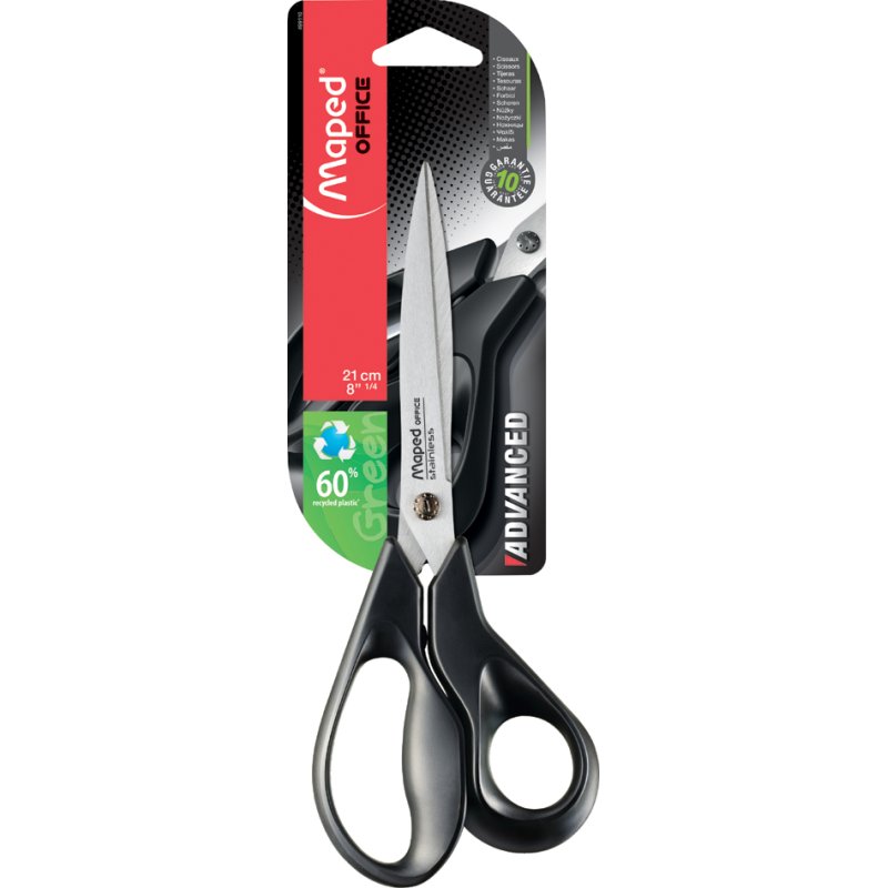 Maped ciseaux Advanced Green, 170 mm, symétrique, acier inoxydable