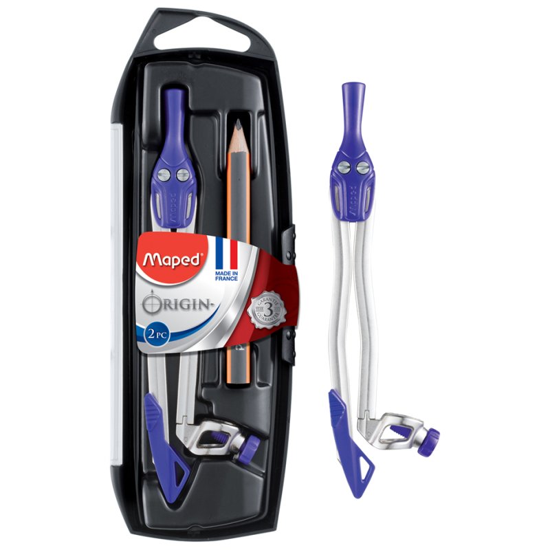 Maped compas avec bague d'adaptation, assorties colorées, 130 mm