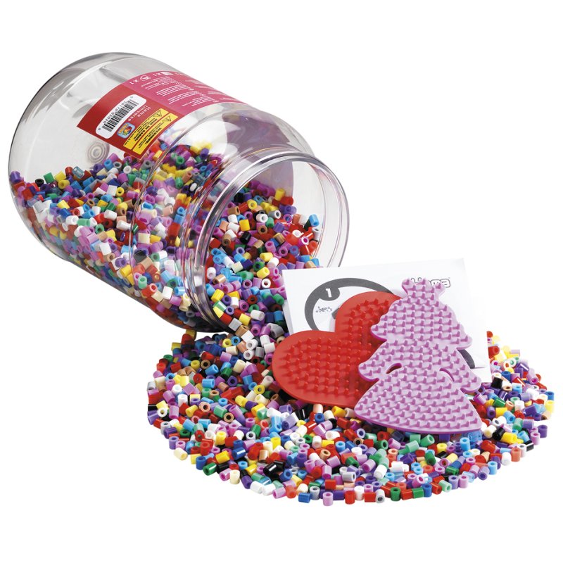 Hama Perles à repasser plateaux midi, rouge, 7000 pièces