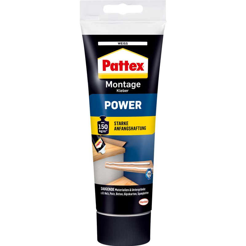 Pattex colle de montage POWER, blanc, tube 250 g