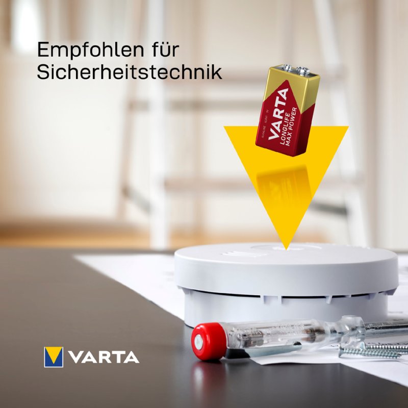 VARTA Alkaline 9V batterij Longlife Max Power, E-Block, 600 mAh