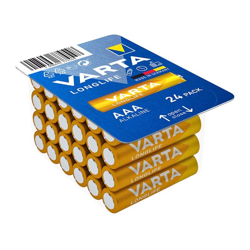VARTA Alkaline batterijen AAA Longlife Big Box, 1,5 volt, 24 stuks