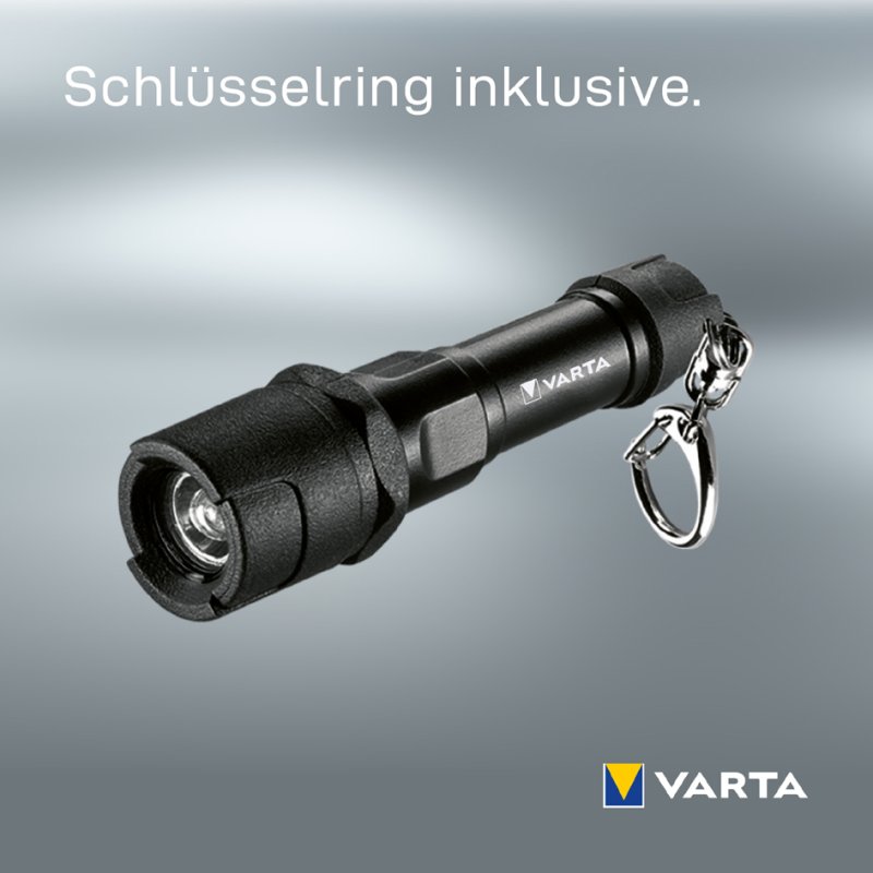 VARTA zaklamp Indestructible Key Chain, zwart, 12 lumen, met AAA batterij