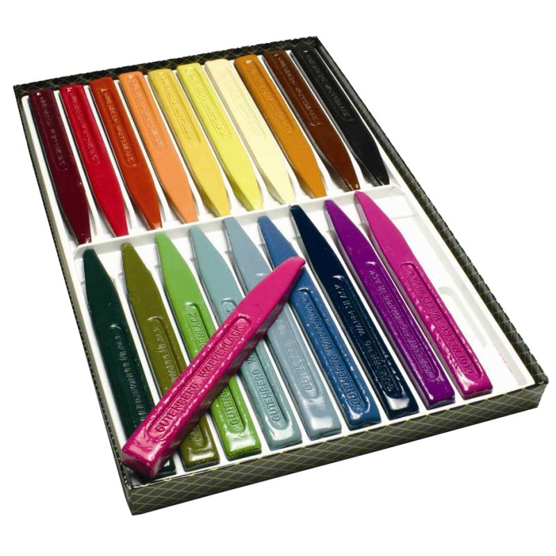 Gutenberg cire à cacheter cirage à sceau, assorties colorées, 20 bâtons