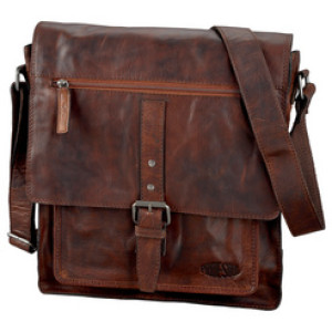PRIDE&SOUL leren crossbodytas ETHAN, bruin, 32×10×35 cm