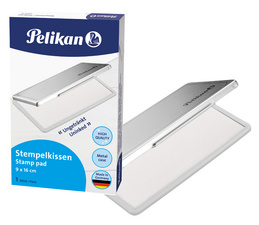 Pelikan stempelkussen groot, ongeïnkt, 110×70 mm, metalen behuizing