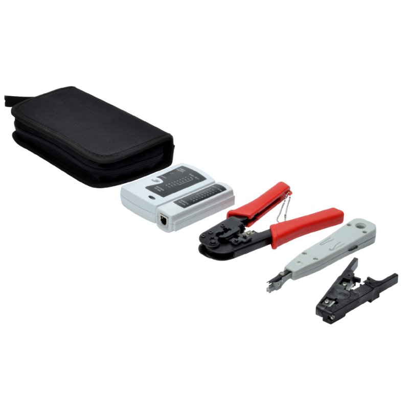 DIGITUS kit d'outils réseau, RJ11/RJ12/RJ45, avec sac de transport