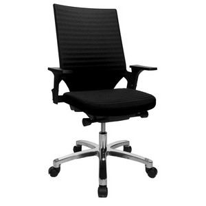 Topstar bureaustoel Autosyncron 2, zwart, synchronmechaniek, aluminium voetenkruis