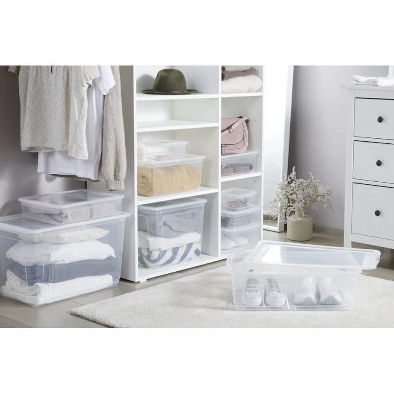keeeper boîte de rangement bea, 11 litres, transparent, 39×26,5×14 cm