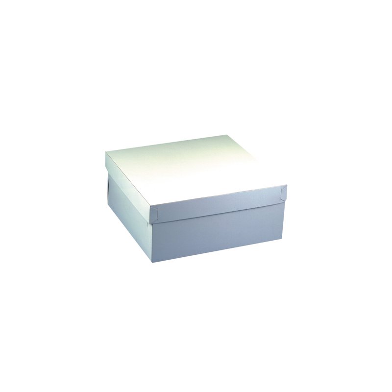 PAPSTAR boîtes à gâteaux avec couvercle, carton blanc, 300×300×100 mm, 10 pièces