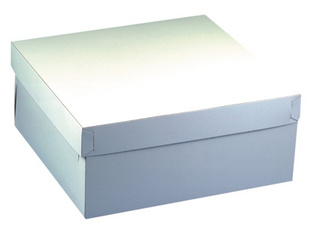 PAPSTAR taartdoos met deksel, 300×300×130 mm, wit karton, 10 stuks