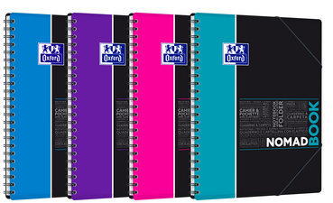 Oxford studieschrift NOMADBOOK, geruit A4+, 160 pagina's, spiraal