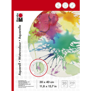 Marabu aquarelpapierblok, 240 × 320 mm, 210 g/m², 20 vel