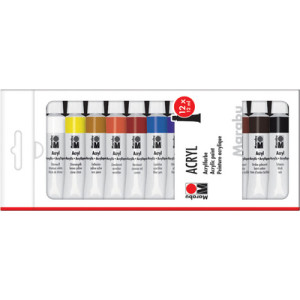 Marabu acrylverf, 12 ml, set van 12, kleurenmix