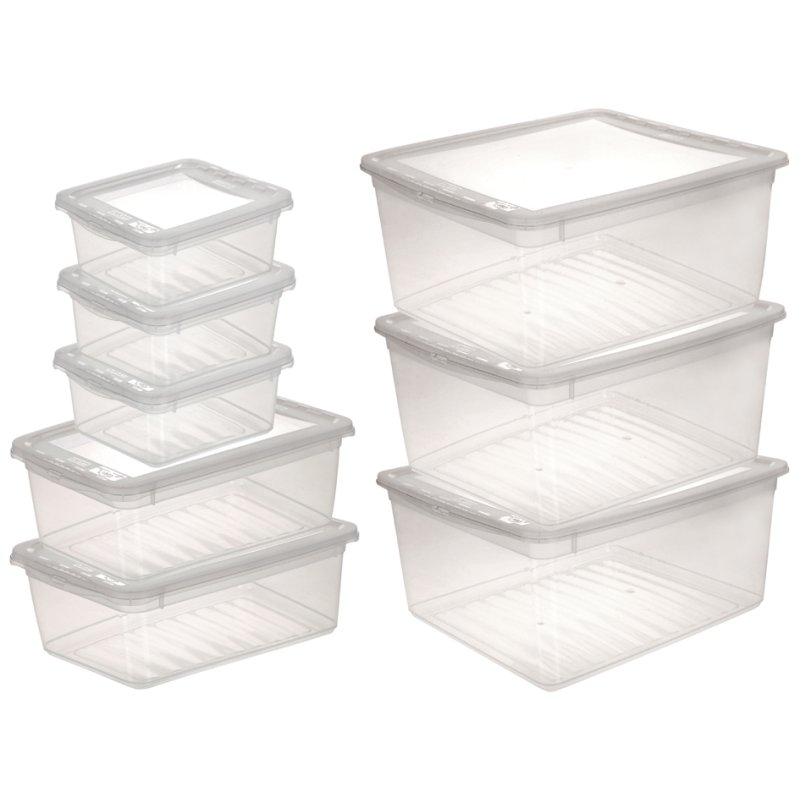 keeeper ensemble de boîtes de rangement bea, 8 pièces, PP, transparent