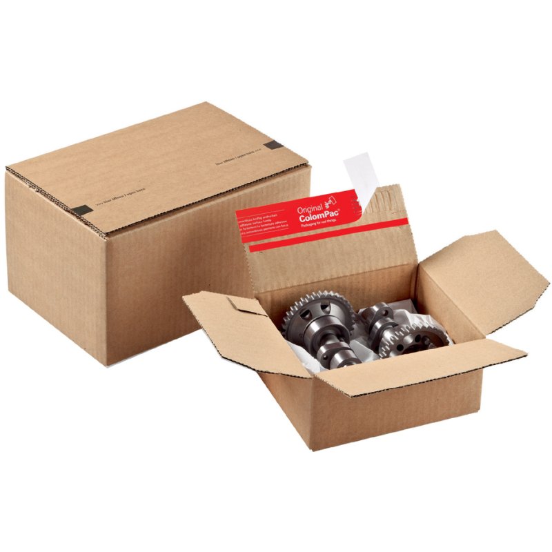 ColomPac carton fond éclair avec fermeture auto-adhésive, brun, 230×160×80 mm, 20 pcs