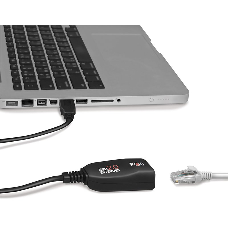 LogiLink USB 2.0 rallonge, transfert d'alimentation, noir, 50 m