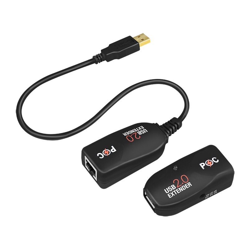 LogiLink USB 2.0 rallonge, transfert d'alimentation, noir, 50 m