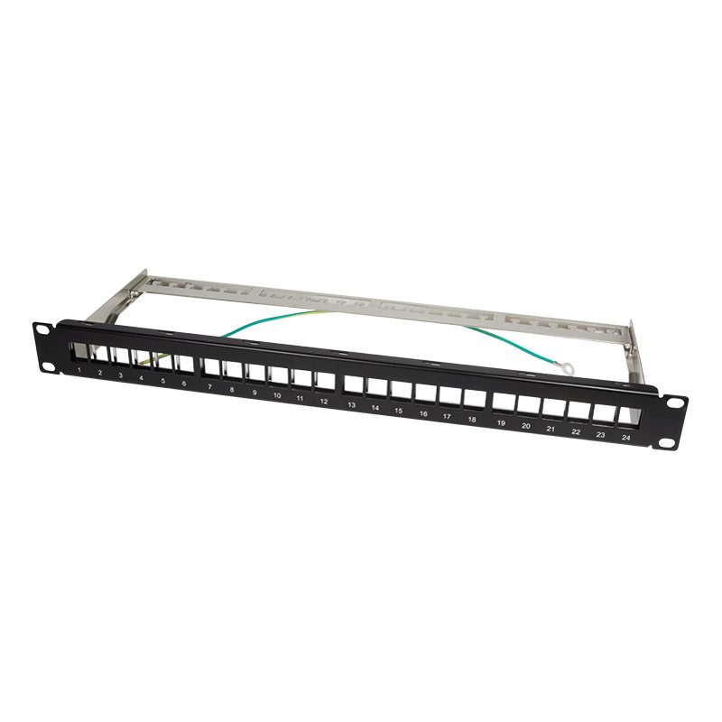 LogiLink Professional panneau de brassage keystone, blindé, noir, 24 ports