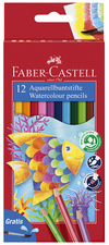 Faber-Castell aquarel kleurpotloden, 12 stuks met penseel, uitwasbaar