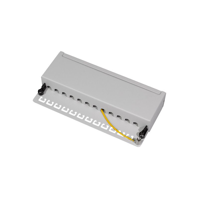 LogiLink Panneau de brassage professionnel Cat. 6A, 12 ports, gris clair