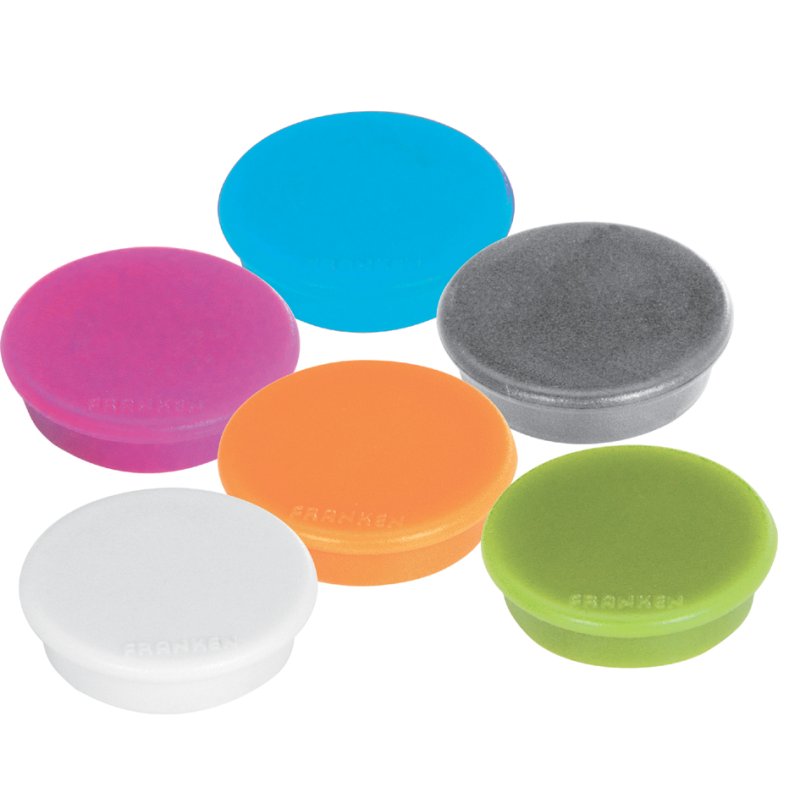 FRANKEN aimants magnétiques adhésifs MagFun, diamètre 32 mm, vert clair, 10 pièces
