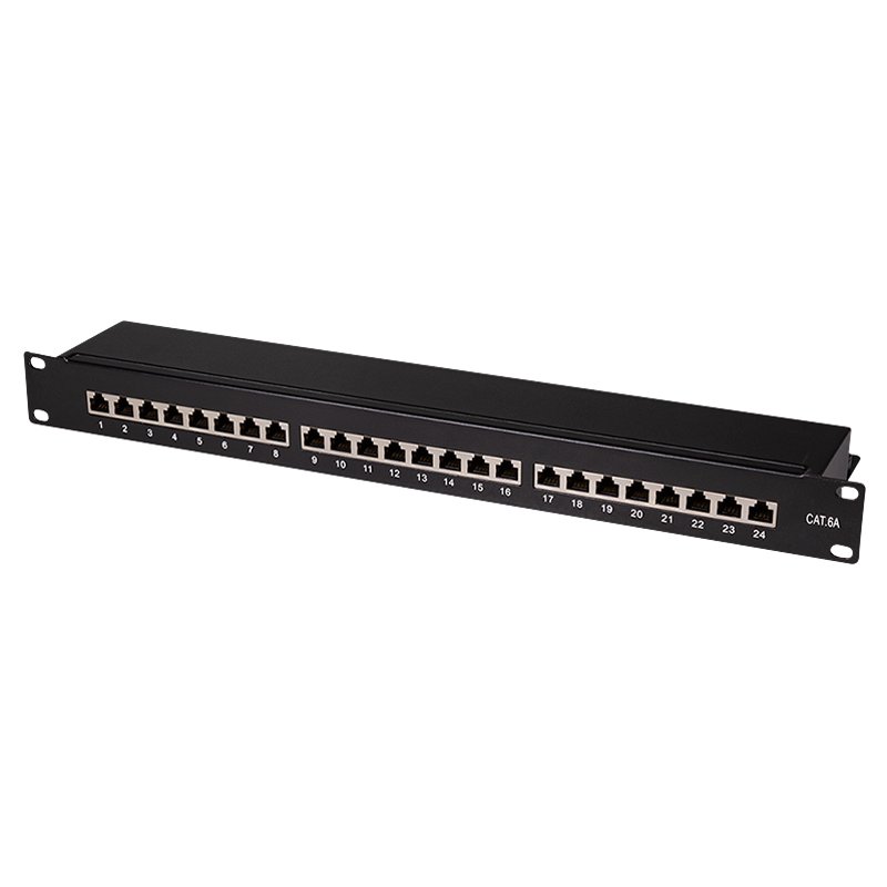 LogiLink Professional 19" panneau de brassage Cat.6A, 24 ports, noir, 1HE