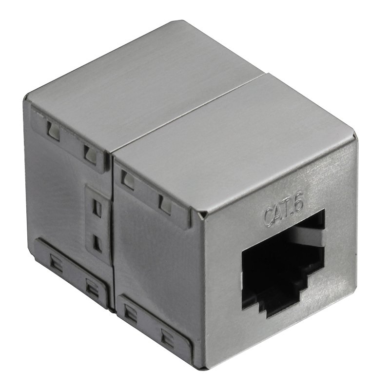 LogiLink RJ45 patch cable coupler, silver, metal