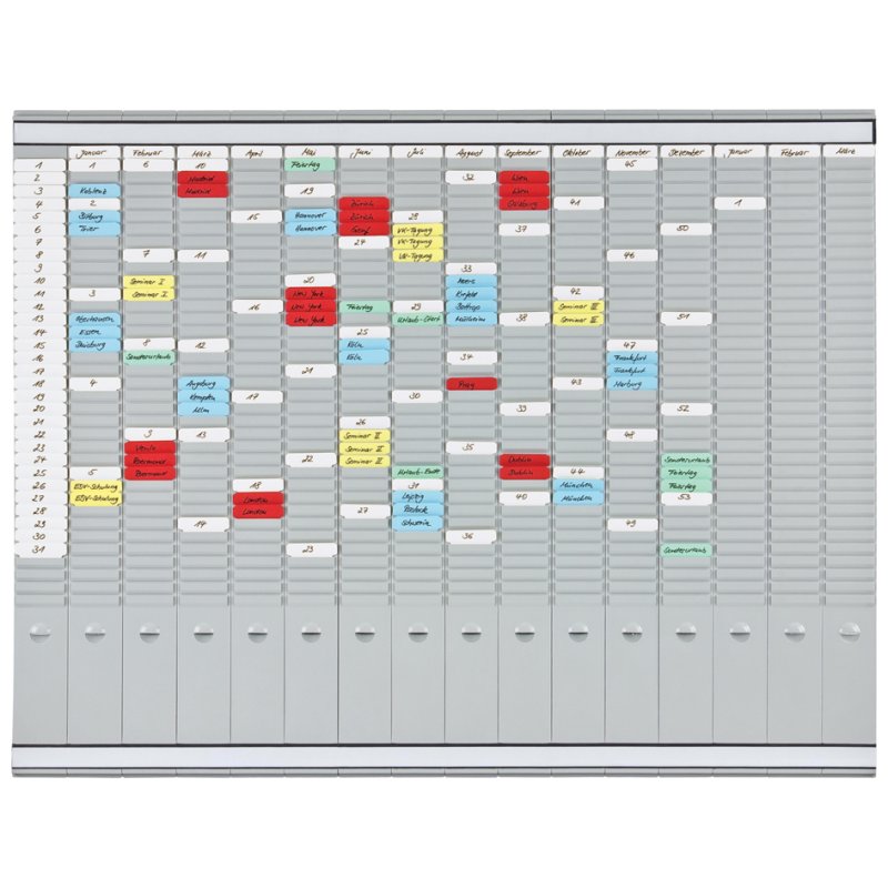 FRANKEN Tableau de planification T-cartes Universal Planer, gris, 1008×783 mm, 500 cartes T, cadre plastique