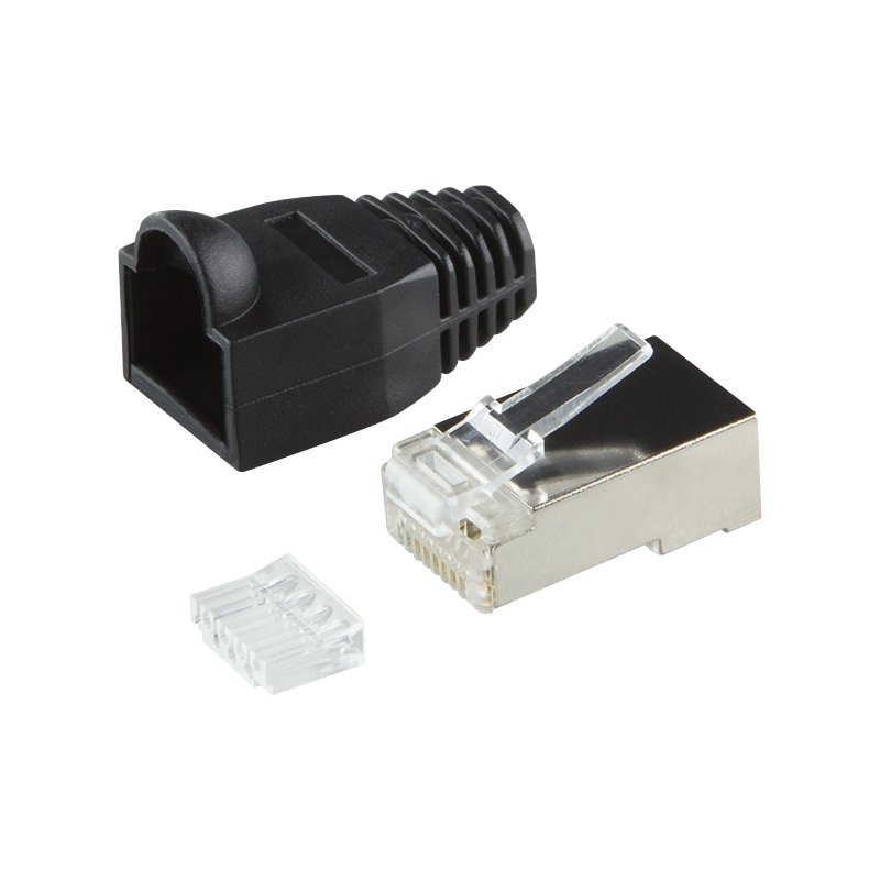 LogiLink Professional connecteur RJ45, blindé, Cat.6, noir, 100 pièces