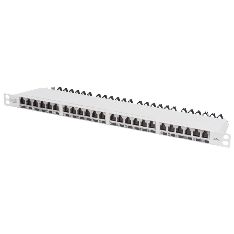 DIGITUS panneau de brassage 19 pouces Cat.6, 24 ports, noir