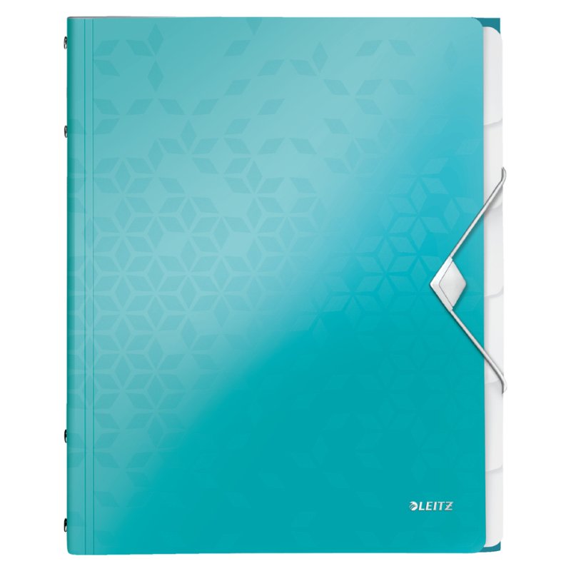 Leitz chemise de rangement WOW A4, 6 compartiments, bleu glacier