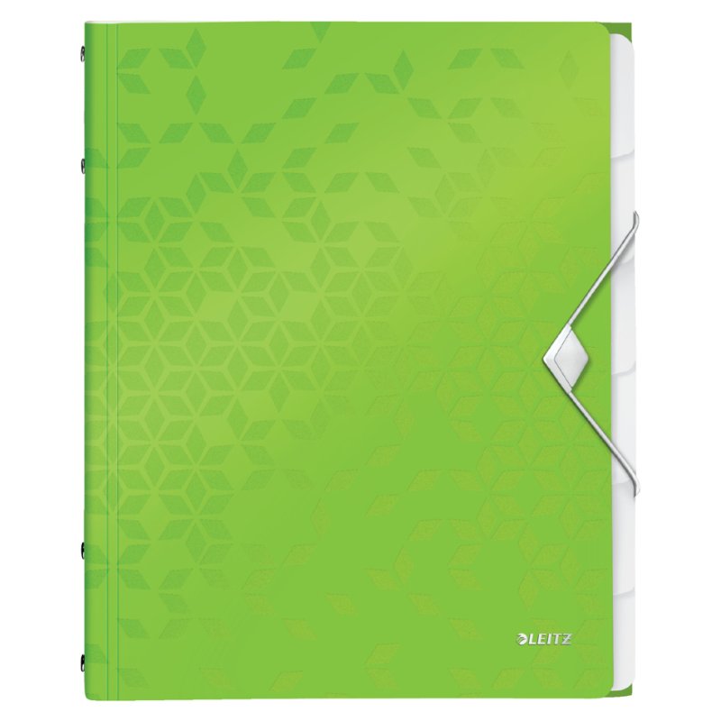 Leitz chemise de rangement WOW A4, 6 compartiments, bleu glacier