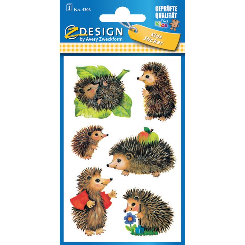 AVERY Zweckform kinderkleurplaten Katjesportretten, gekleurd, 3 vel à 7 stickers