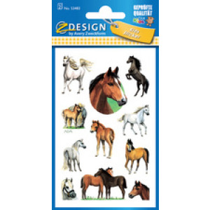 AVERY Zweckform glimmende kinder-stickers Paarden, 2 vel à 11 stickers