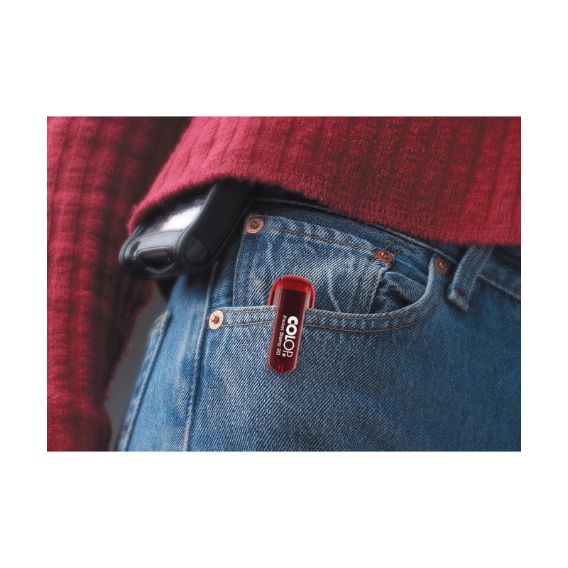 COLOP tampon de poche Pocket Stamp Plus 30, bleu indigo, auto-encreur, 18×47 mm