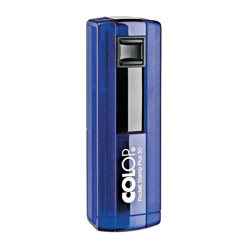 COLOP tampon de poche Pocket Stamp Plus 30, bleu indigo, auto-encreur, 18×47 mm