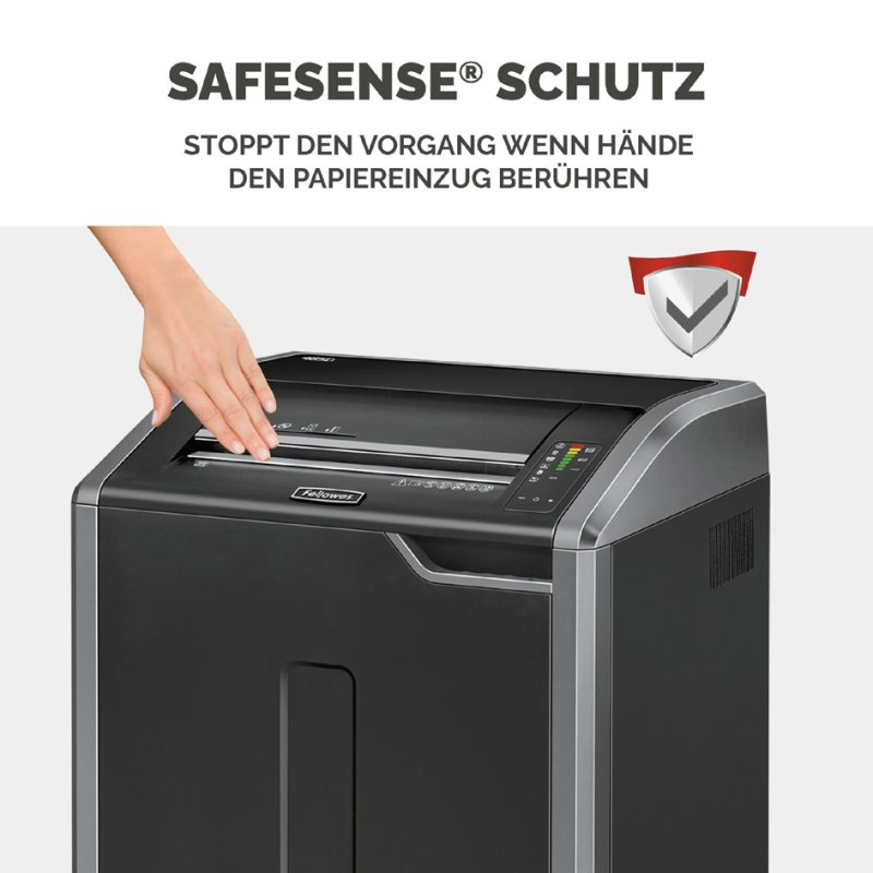 Fellowes papiervernietiger Powershred 485i, 38-40 vel, 142 liter opvang, zwart/zilver