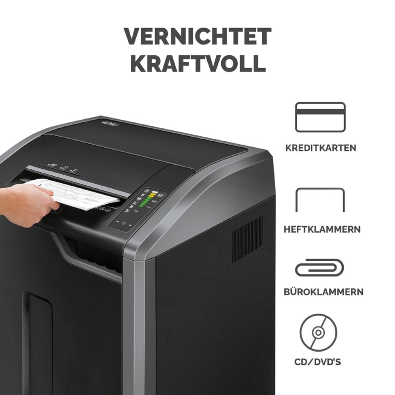 Fellowes papiervernietiger Powershred 425Ci, 4×30 mm, 30-32 vel, 121 liter