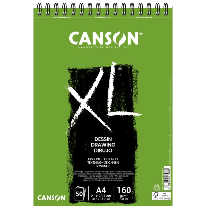 CANSON bloc de croquis XL dessin A3, 160 g/m², 50 feuilles