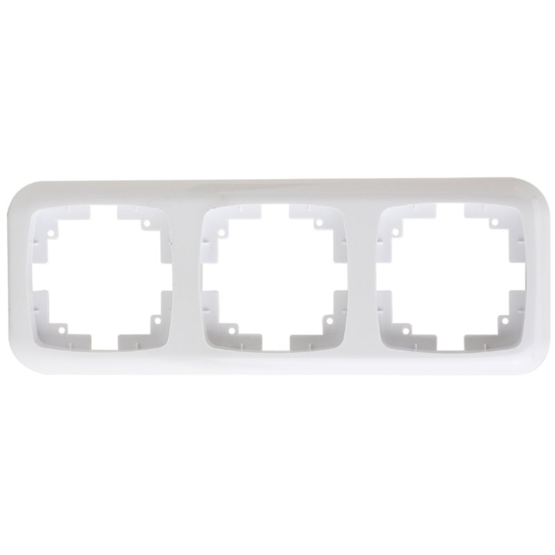 uniTEC Elektro afdekraam ROMA stopcontact en schakelaar, 3-voudig, inbouw, ultrawit